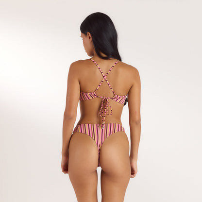 Sunstripe Wired Bikini Top - Retro Stripe