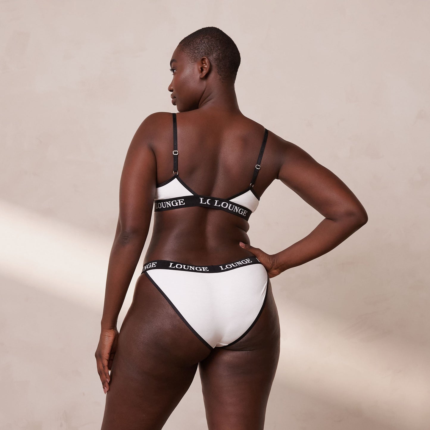 Bamboo Triangle Bra - White & Black