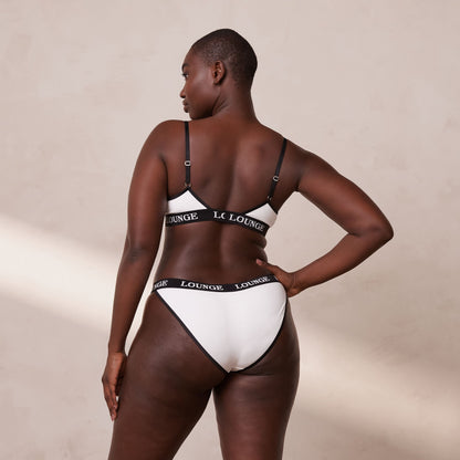 Bamboo Triangle Bra - White & Black