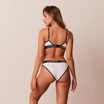 Bamboo Triangle Bra - White & Black