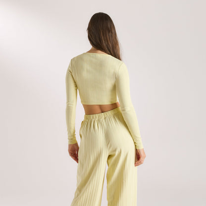 Pointelle Cardigan - Buttercup Yellow