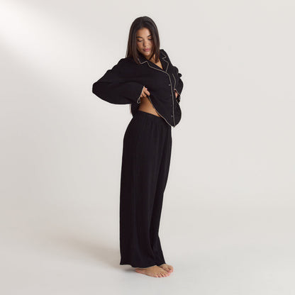 Crinkle Pajama Pants - Black