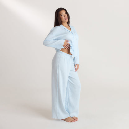Crinkle Pajama Pants - Blue