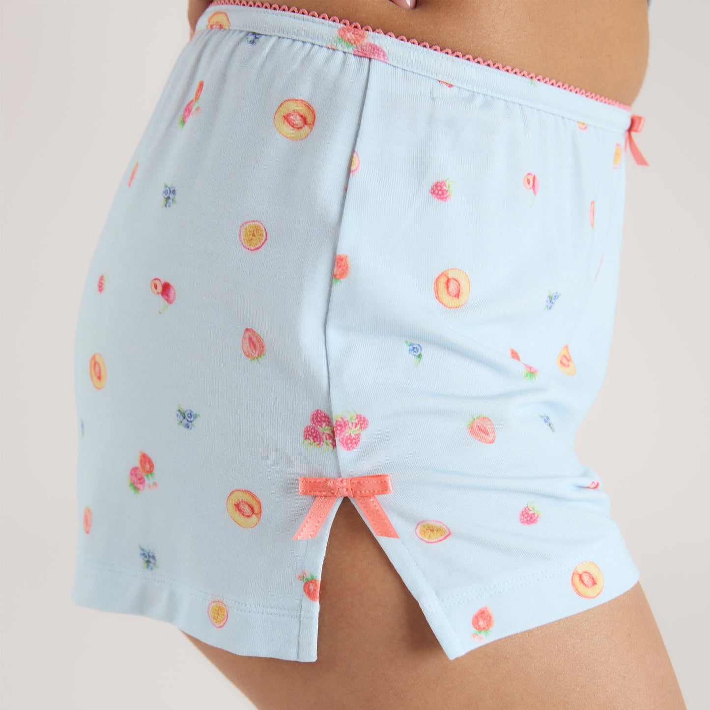 Modal Pajama Shorts - Blue Fruits