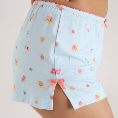 Modal Pajama Shorts - Blue Fruits