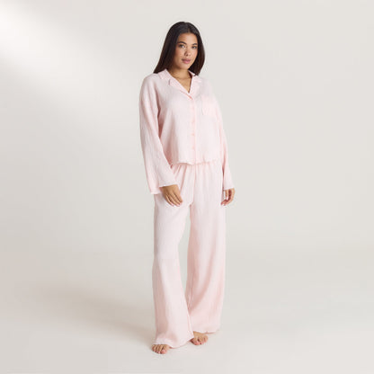 Crinkle Pajama Pants - Pink