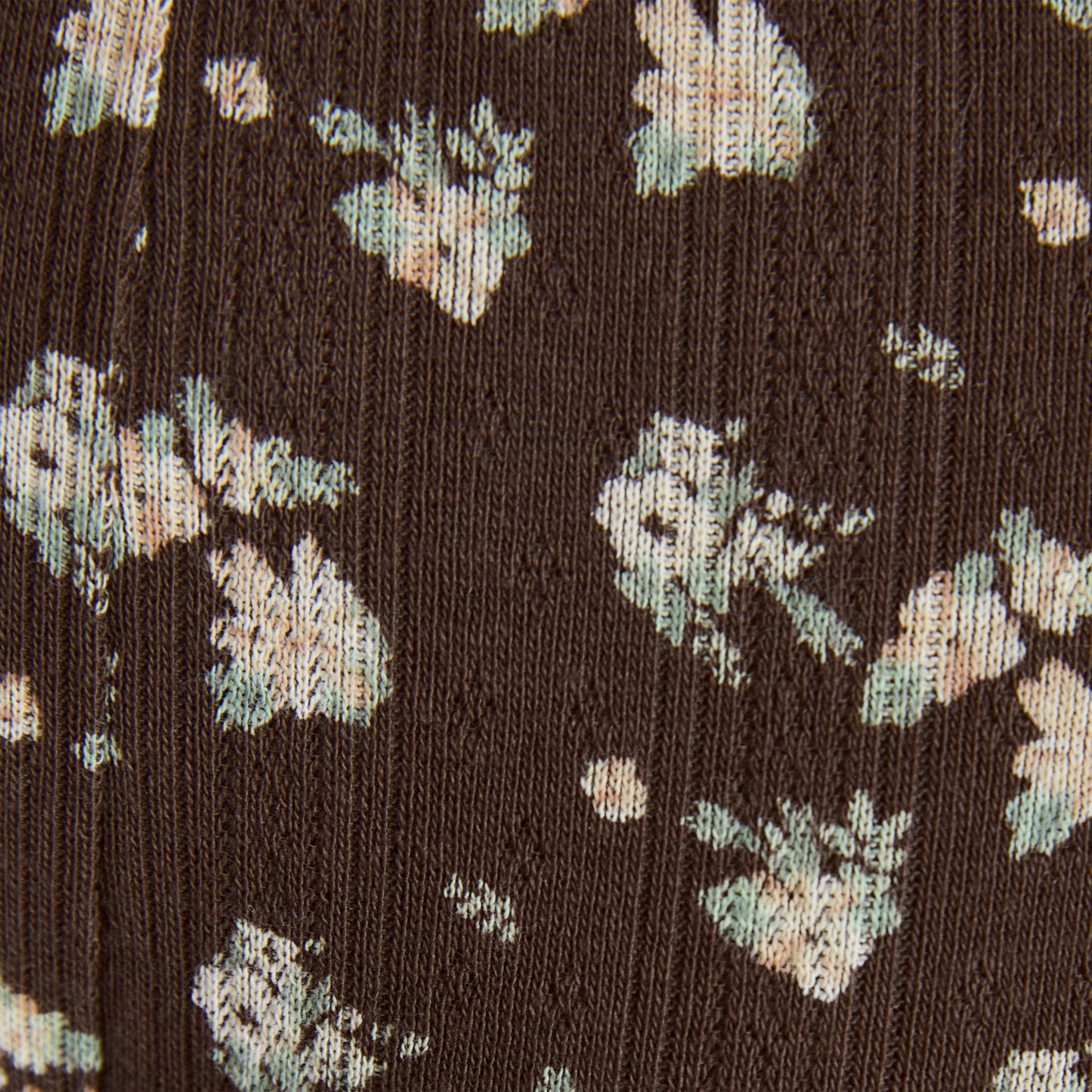 Strappy Pointelle Brazilian Briefs - Brown Floral Print