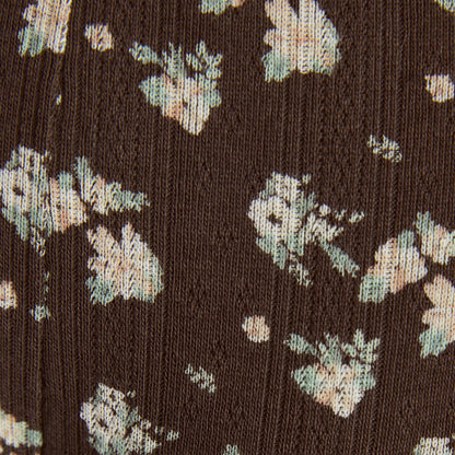 Strappy Pointelle Brazilian Briefs - Brown Floral Print