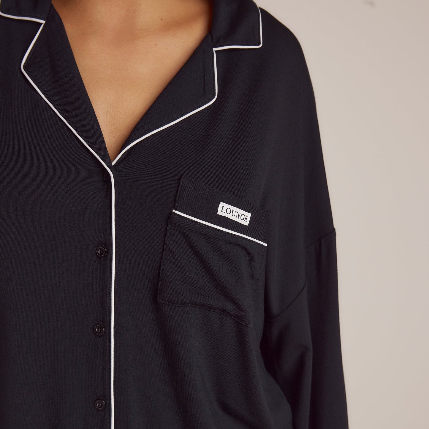 Modal Pajama Shirt - Black