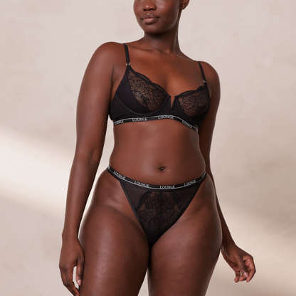 Royal Balcony Bra  - Black