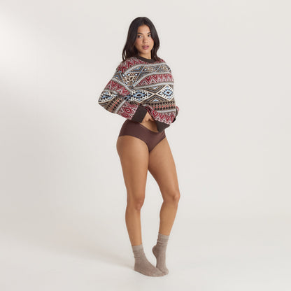 Fairisle Knitted Jumper - Brown/Red