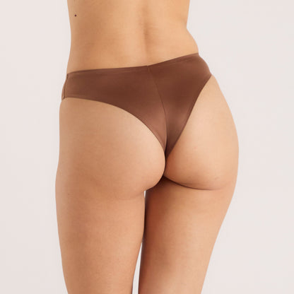 Seamless Bonded Brazilian Briefs (3-Pack) - Chestnut