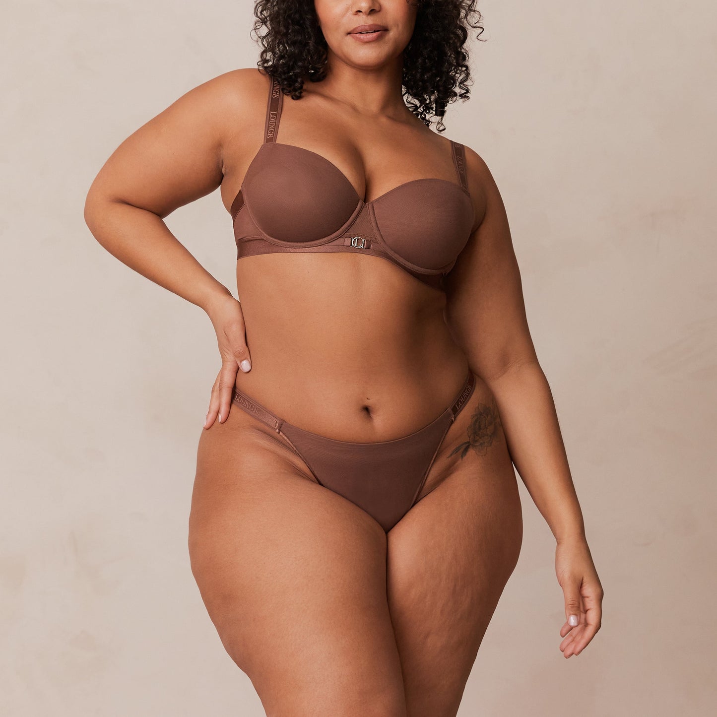Smooth Mesh T-shirt Bra  - Chestnut