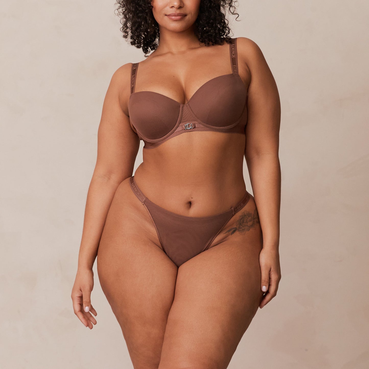 Smooth Mesh T-shirt Bra  - Chestnut