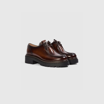 Etta Lace-Up Chunky Loafers - Tan