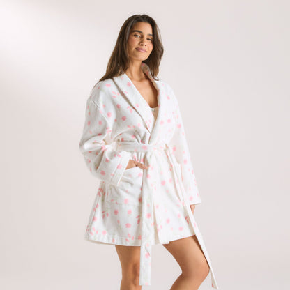 Towelling Bathrobe - Floral Print