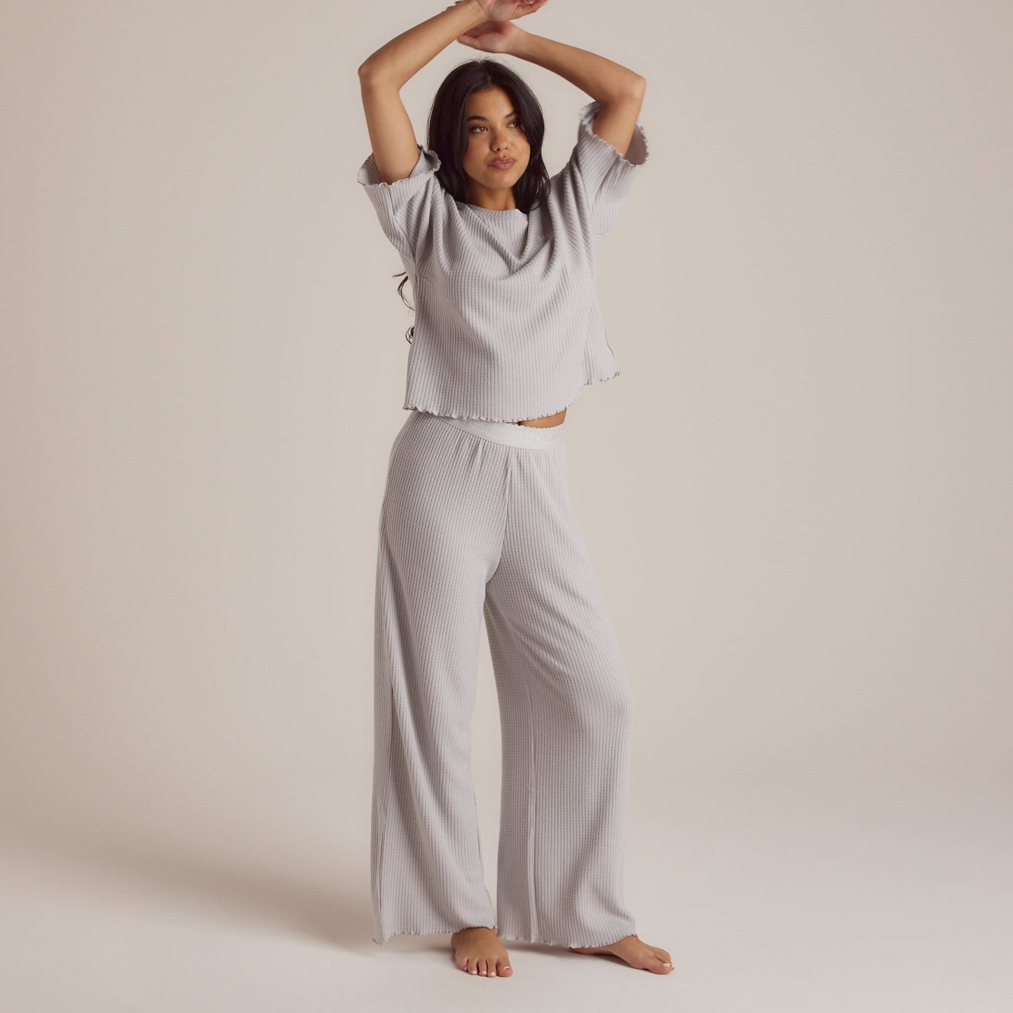 Soft Waffle Pajama Top - Frost