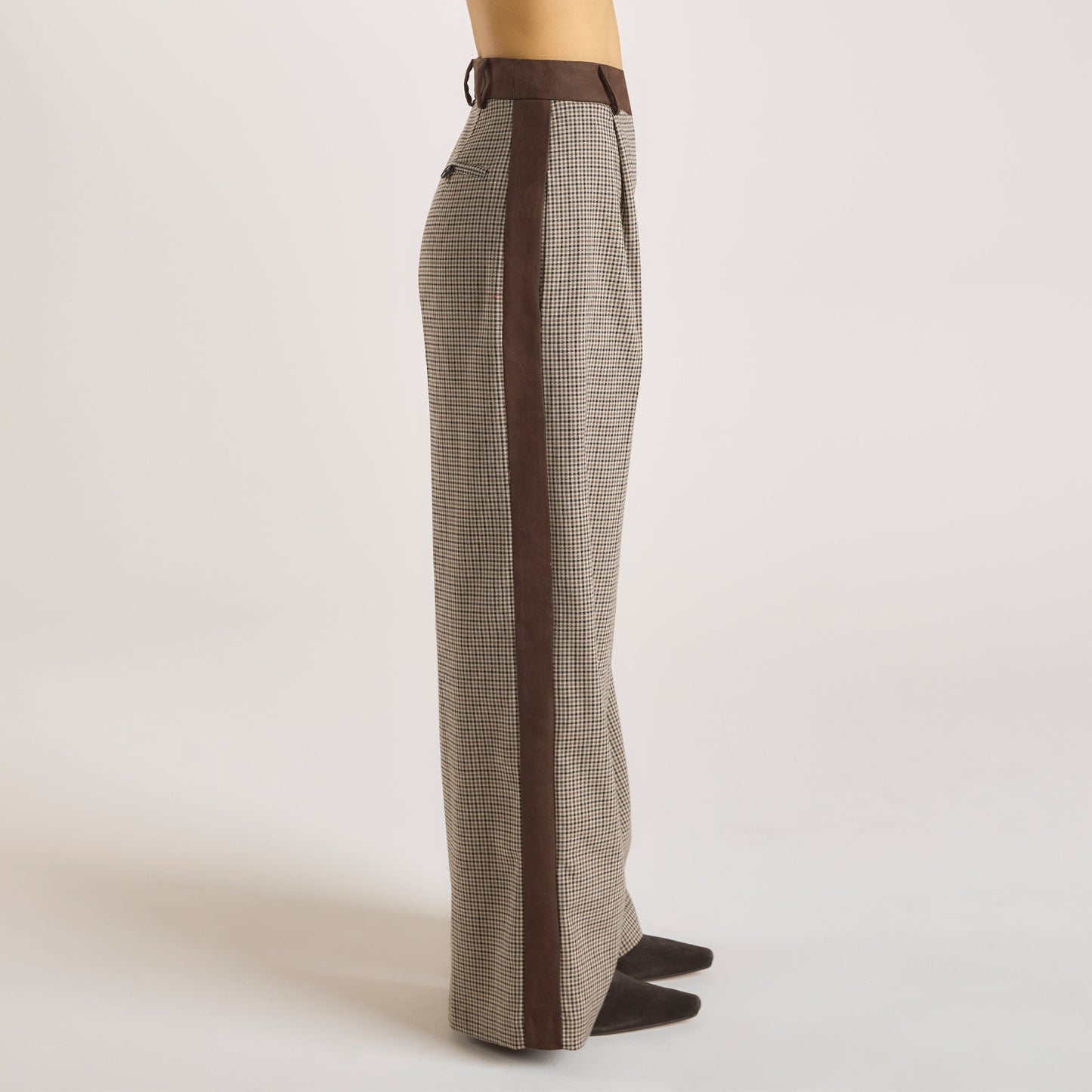 Houndstooth Pants - Brown
