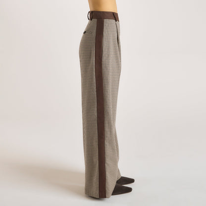 Houndstooth Pants - Brown