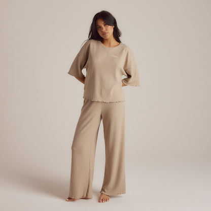 Soft Waffle Pajama Pants - Mink