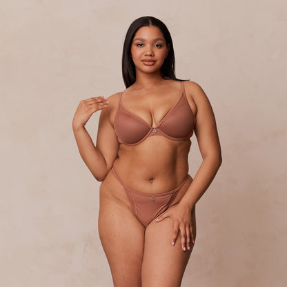 Classic Plunge T-shirt Bra  - Mocha