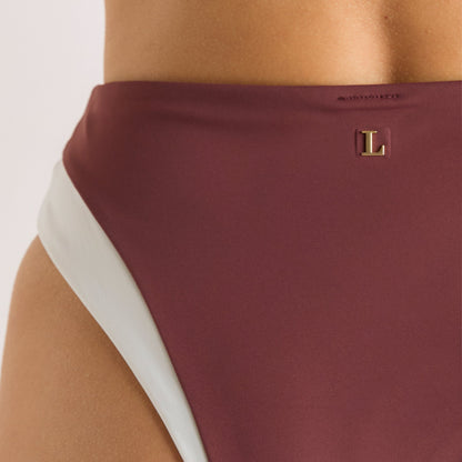 Monaco High-Waisted Brazilian Bikini Briefs - Plum