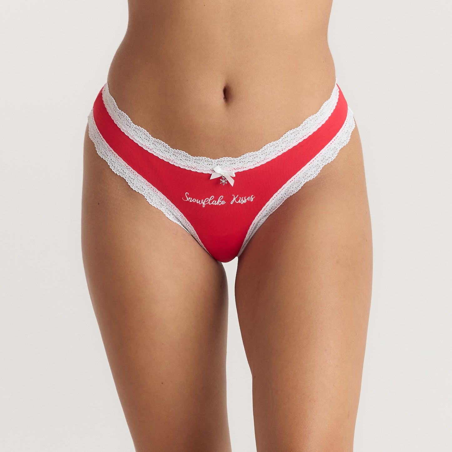 Snowflake Thongs (2-Pack) - Red/White