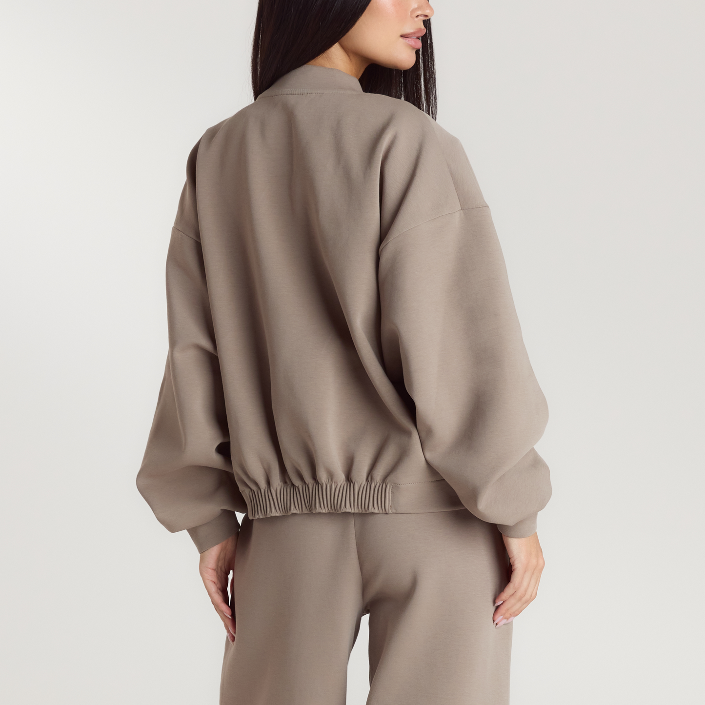 Neoprene Bomber Jacket - Taupe