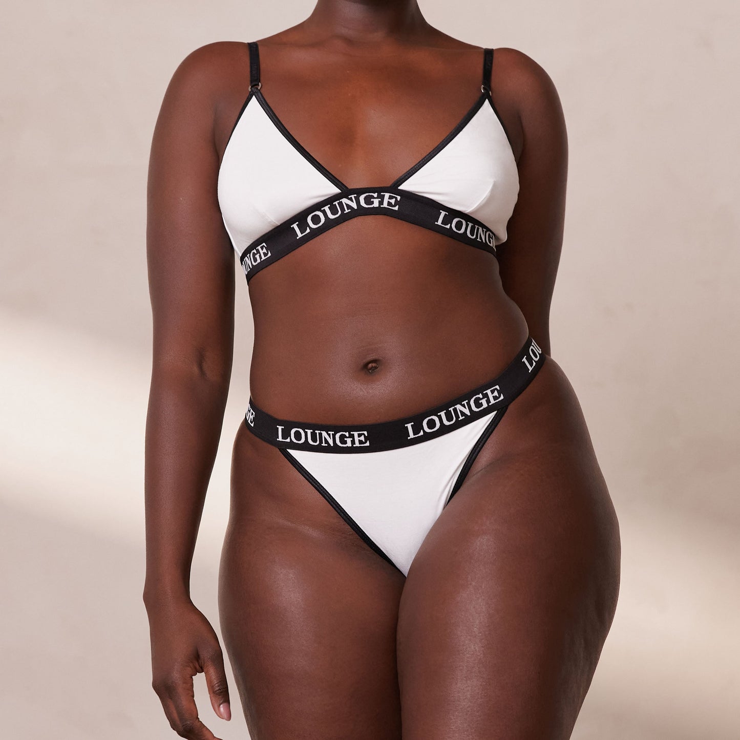 Bamboo Triangle Bra - White & Black