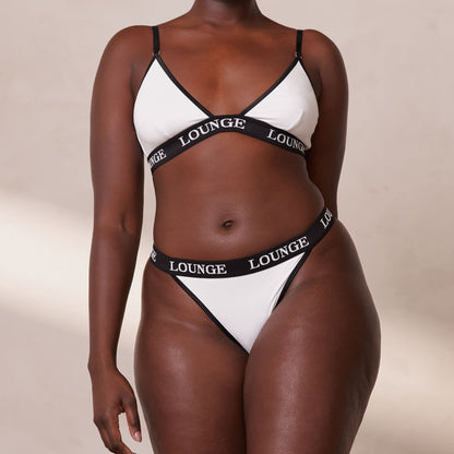 Bamboo Triangle Bra - White & Black