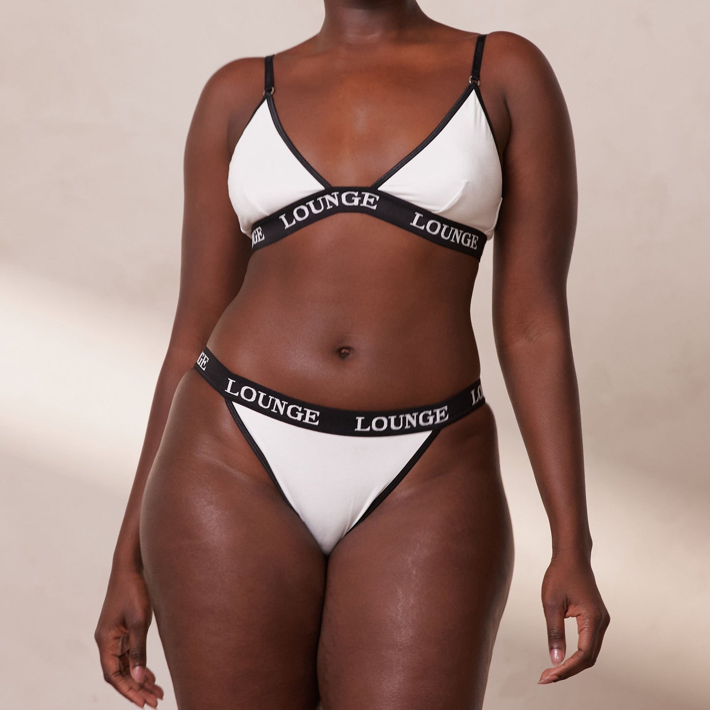 Bamboo Triangle Bra - White & Black