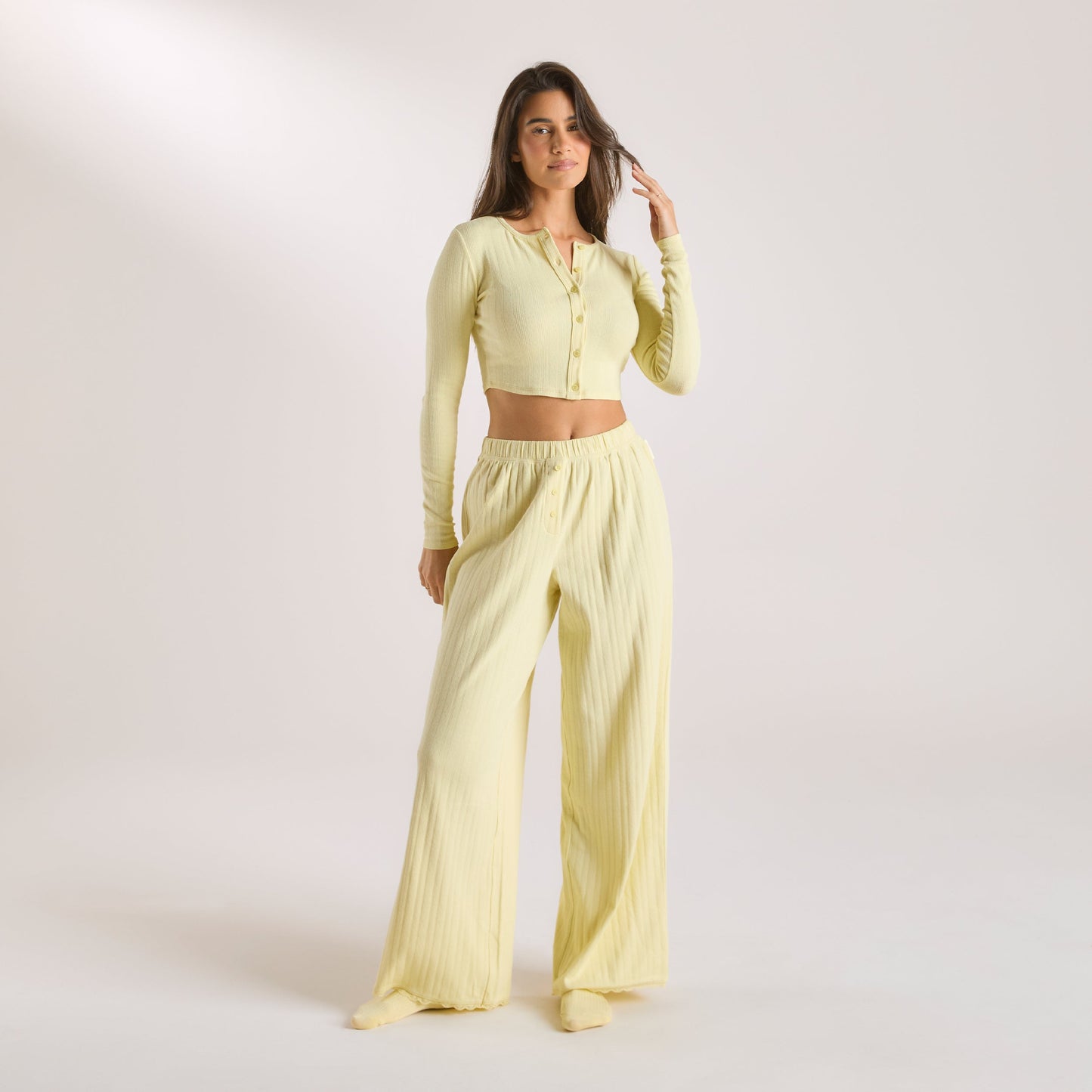 Pointelle Cardigan - Buttercup Yellow