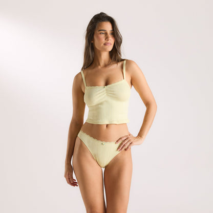 Pointelle Cami Pajama Top - Buttercup Yellow