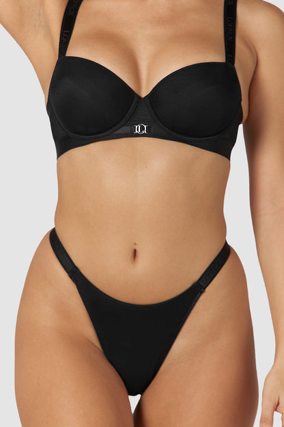 Smooth Mesh T-shirt Bra  - Black