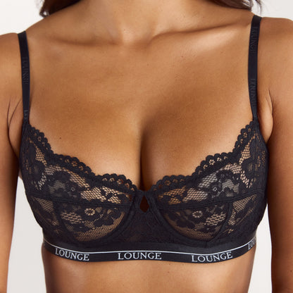 Blossom Balcony Bra  - Black