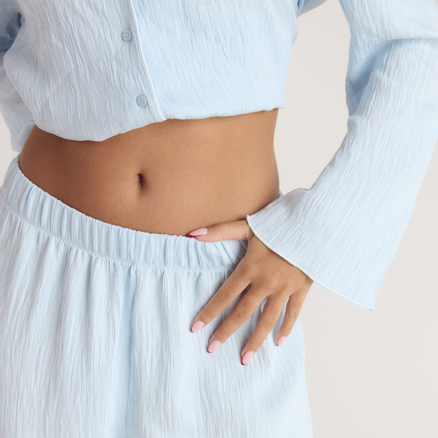 Crinkle Pajama Pants - Blue