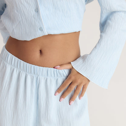 Crinkle Pajama Pants - Blue