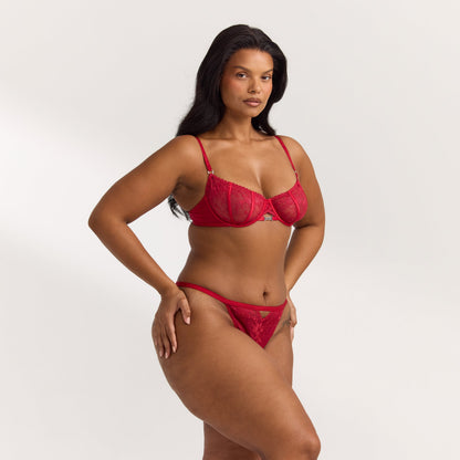 Flirt Balcony Bra  - Maroon
