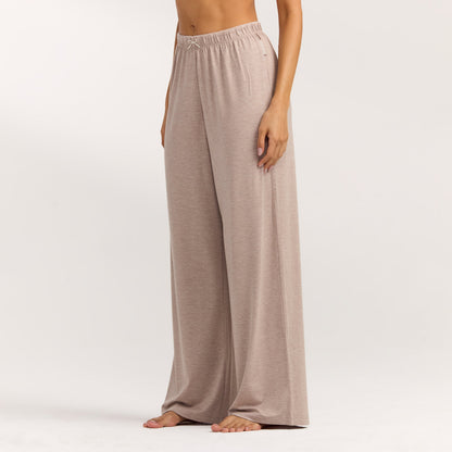 Modal Straight-Leg Pajama Pants - Brown Marl