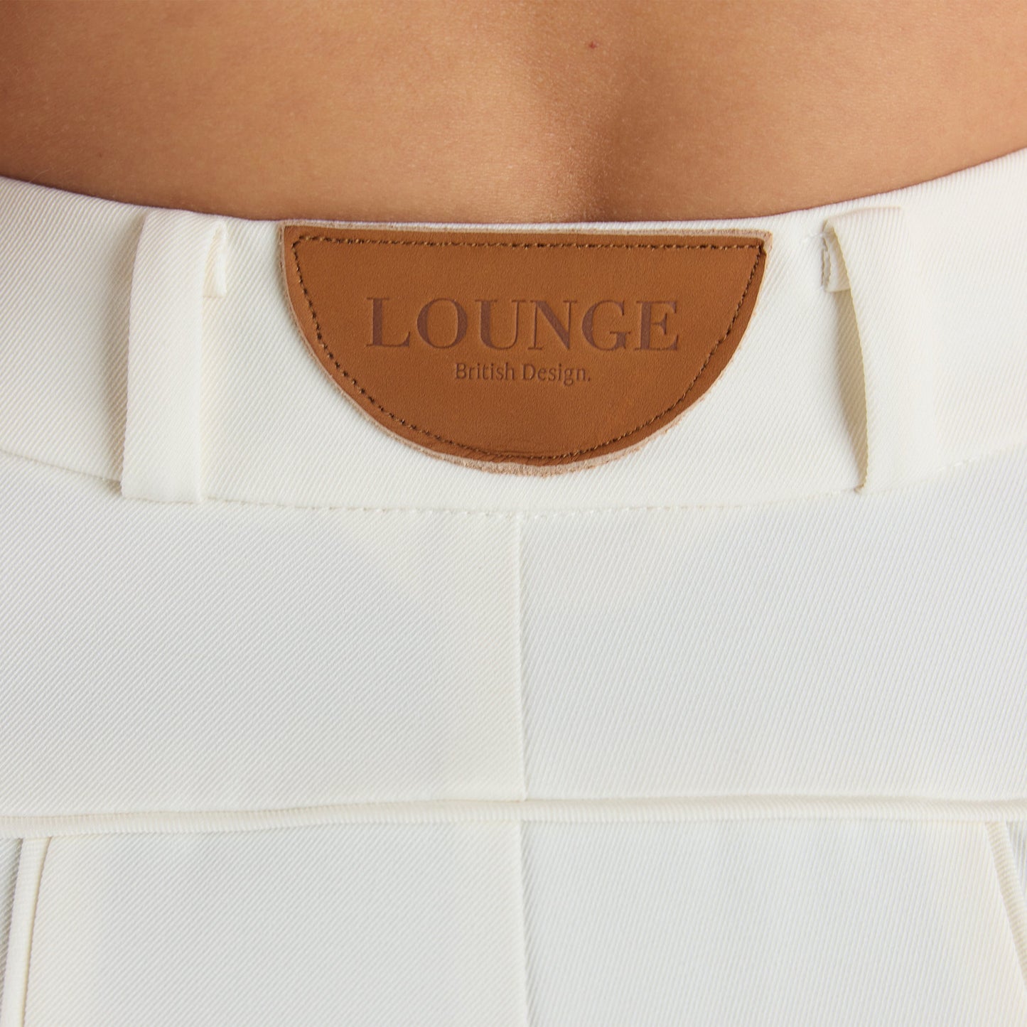 Wide-Leg Pleat Detail Pants - Off White