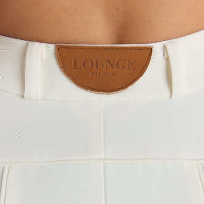 Wide-Leg Pleat Detail Pants - Off White