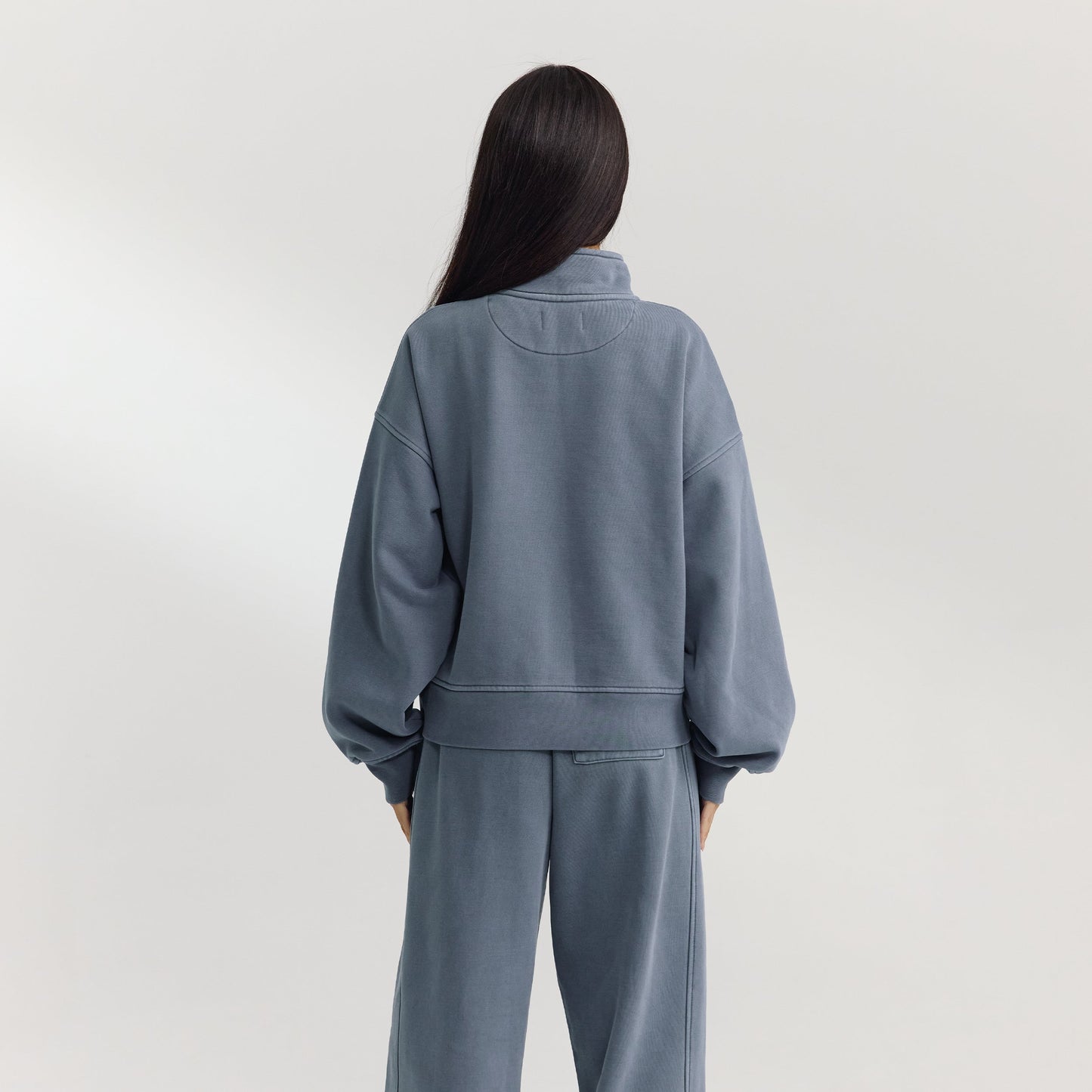 Quarter-Zip Sweater - Washed Blue