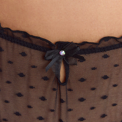 Polka Dot Brazilian Briefs - Black