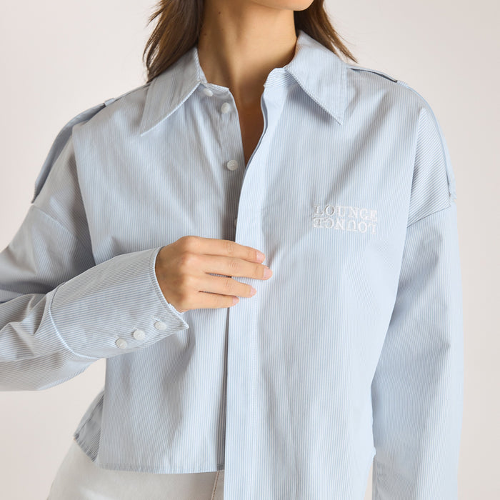 Asymmetric Shirt - Blue Stripe