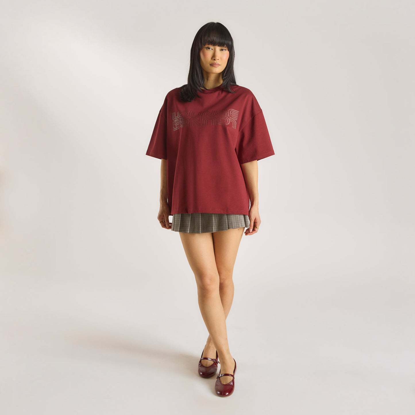 Oversized Graphic Tee - Burgundy