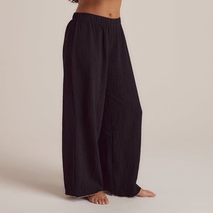 Crinkle Pajama Pants - Black