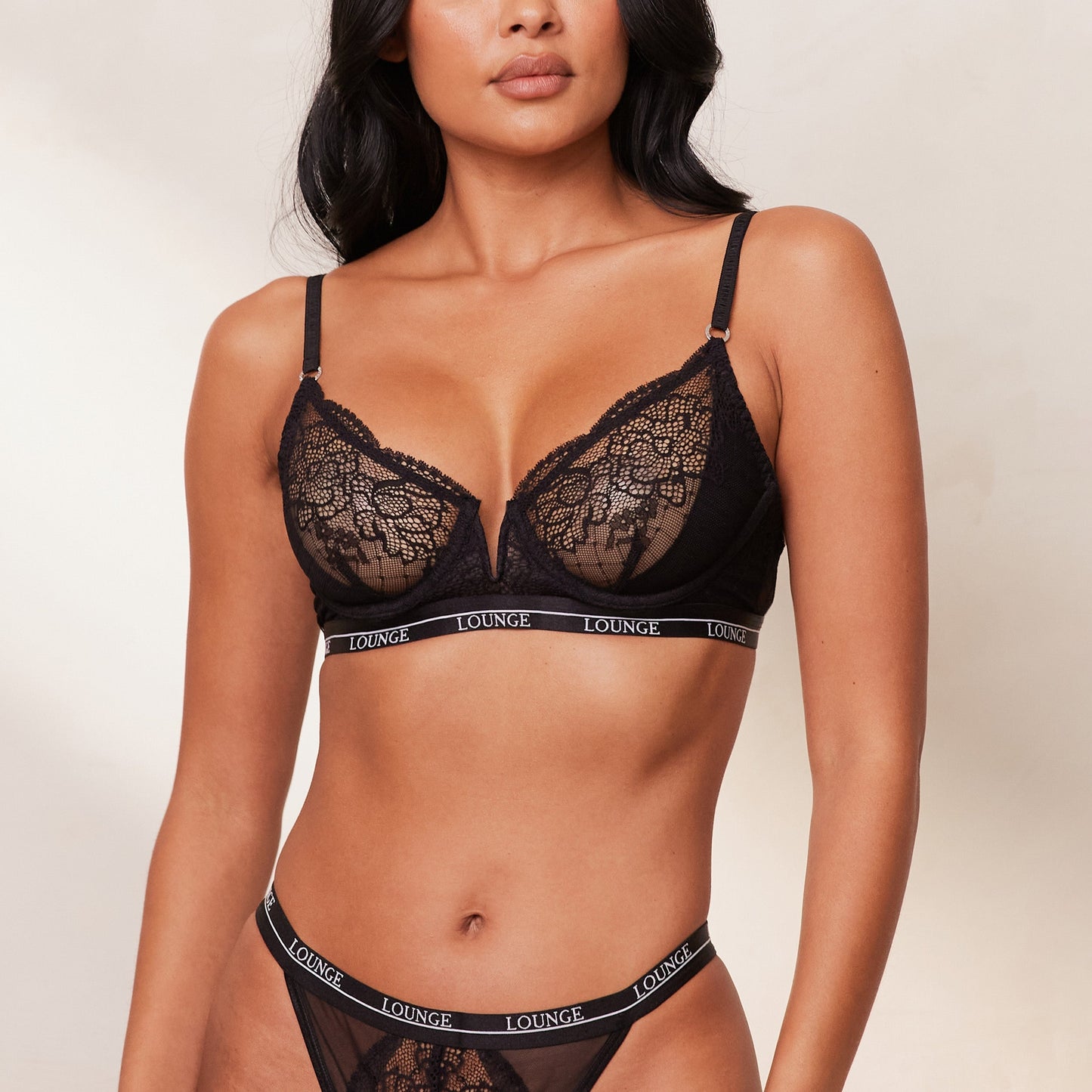 Royal Balcony Bra  - Black