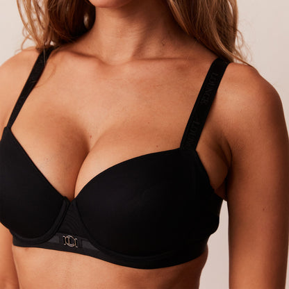 Smooth Mesh T-shirt Bra  - Black