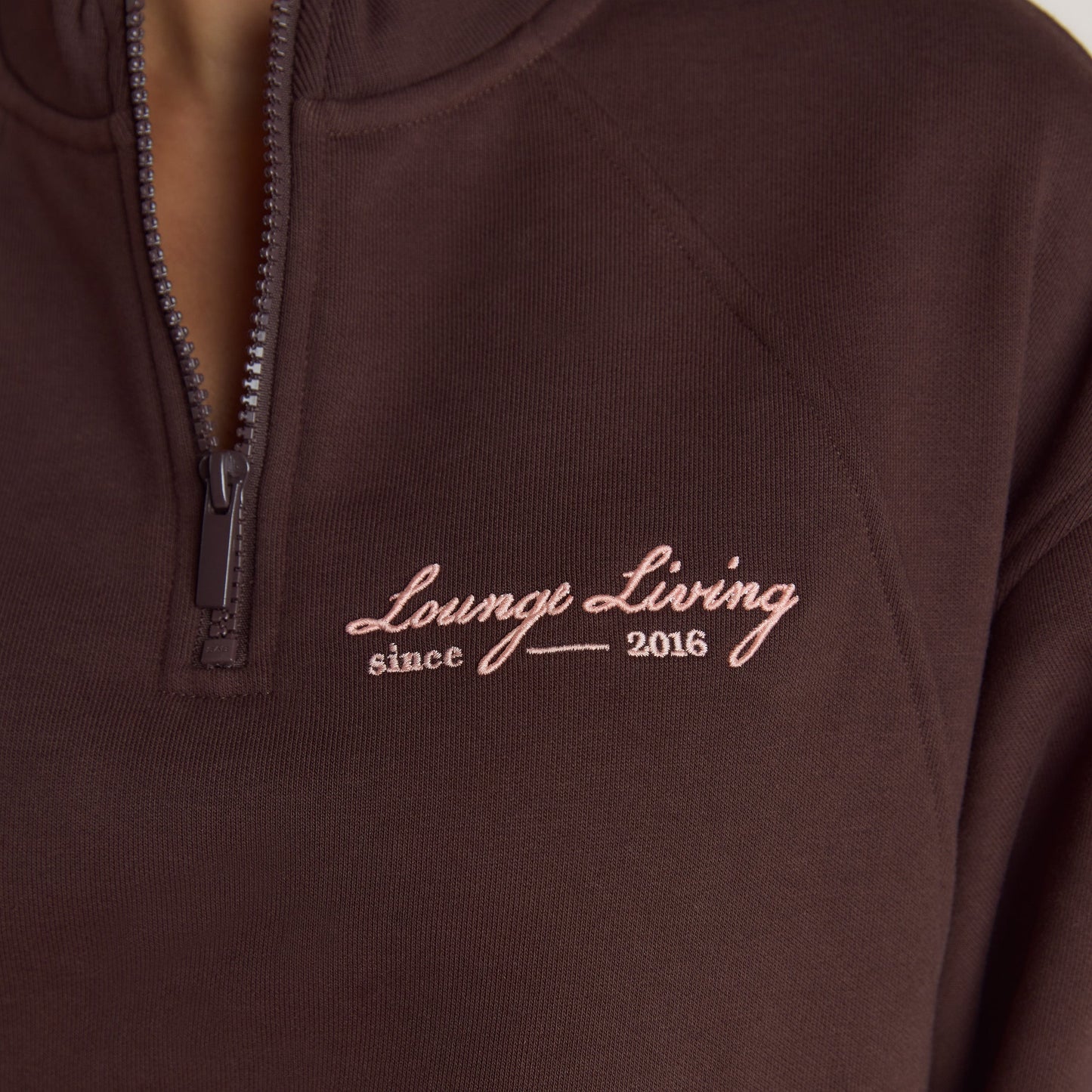 Lounge Living Quarter-Zip Jumper - Chocolate