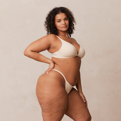 Light Non-wire Plunge T-shirt Bra  - Latte